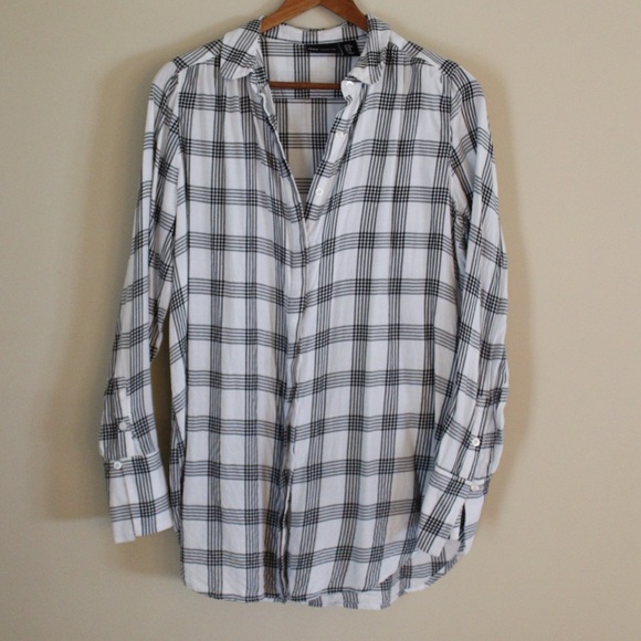 Jones New York Black &White Long Sleeve Button Up Shirt - Picture 3 of 9